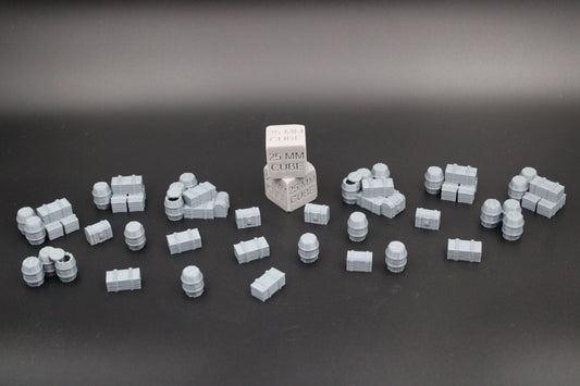 Tabletop Terrain Barrel Crate Chest Scatter Loot Marker Dnd RPG Wargame Skirmish 28mm