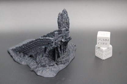 Tabletop Terrain Fantasy Bridge Ruin Dnd RPG wargame skirmish 28mm