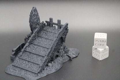 Tabletop Terrain Fantasy Bridge Ruin Dnd RPG wargame skirmish 28mm