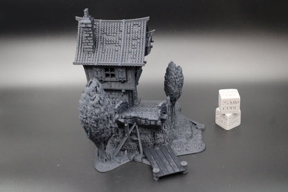 Tabletop Terrain Fantasy Bridge Toll House Ruin Dnd RPG wargame skirmish 28mm