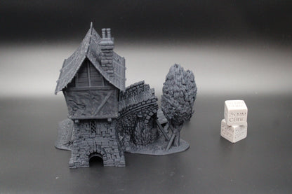 Tabletop Terrain Fantasy Bridge Toll House Ruin Dnd RPG wargame skirmish 28mm