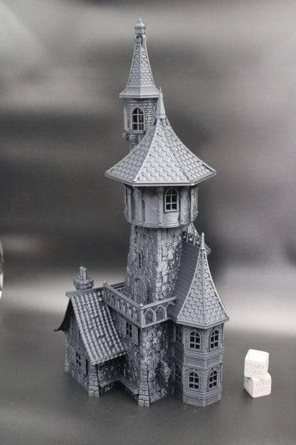 Tabletop Terrain Fantasy Wizard Guild Tower House Dnd RPG wargame skirmish 28mm