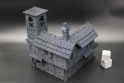 Tabletop Terrain Fantasy Bell Tower House Dnd RPG wargame skirmish 28mm