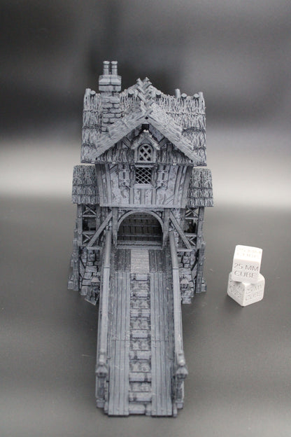 Tabletop Terrain Fantasy Toll Bridge Tower Overpass Dnd RPG wargame skirmish 28mm