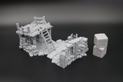 Tabletop Terrain Fantasy Small House Ruin Dnd RPG Wargame Skirmish 28mm