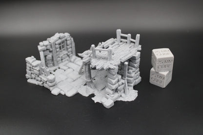 Tabletop Terrain Fantasy Small House Ruin Dnd RPG Wargame Skirmish 28mm