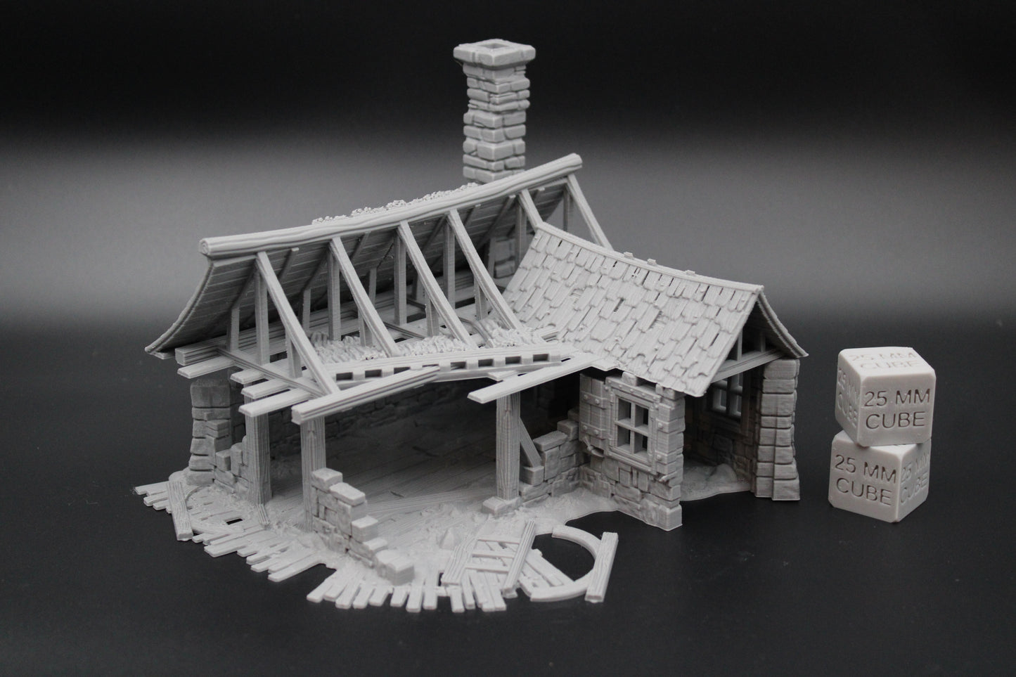 Tabletop Terrain Fantasy Farmhouse Ruin Dnd RPG wargame skirmish 28mm