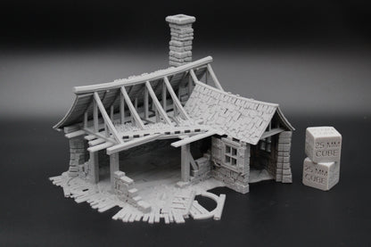 Tabletop Terrain Fantasy Farmhouse Ruin Dnd RPG wargame skirmish 28mm