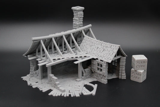 Tabletop Terrain Fantasy Farmhouse Ruin Dnd RPG wargame skirmish 28mm