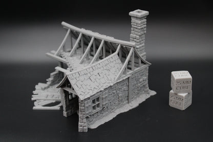 Tabletop Terrain Fantasy Farmhouse Ruin Dnd RPG wargame skirmish 28mm
