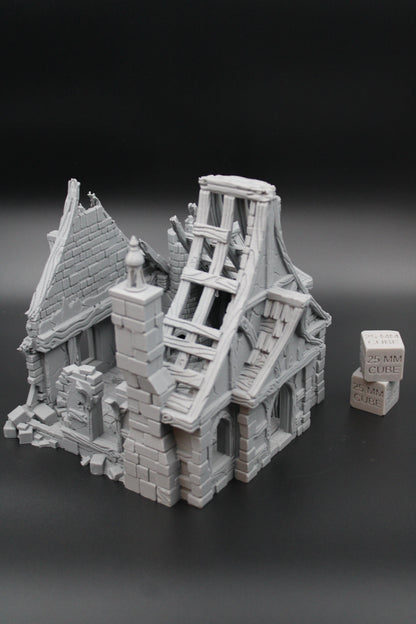 Tabletop Terrain Medieval Bakery Ruins Dnd RPG wargame skirmish 28-32mm