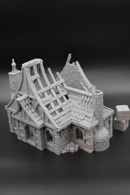 Tabletop Terrain Medieval Bakery Ruins Dnd RPG wargame skirmish 28-32mm