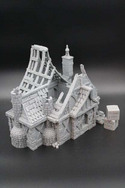 Tabletop Terrain Medieval Bakery Ruins Dnd RPG wargame skirmish 28-32mm