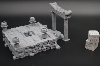 Tabletop Terrain Temple Dungeon Entrance Dnd RPG Skirmish 28mm