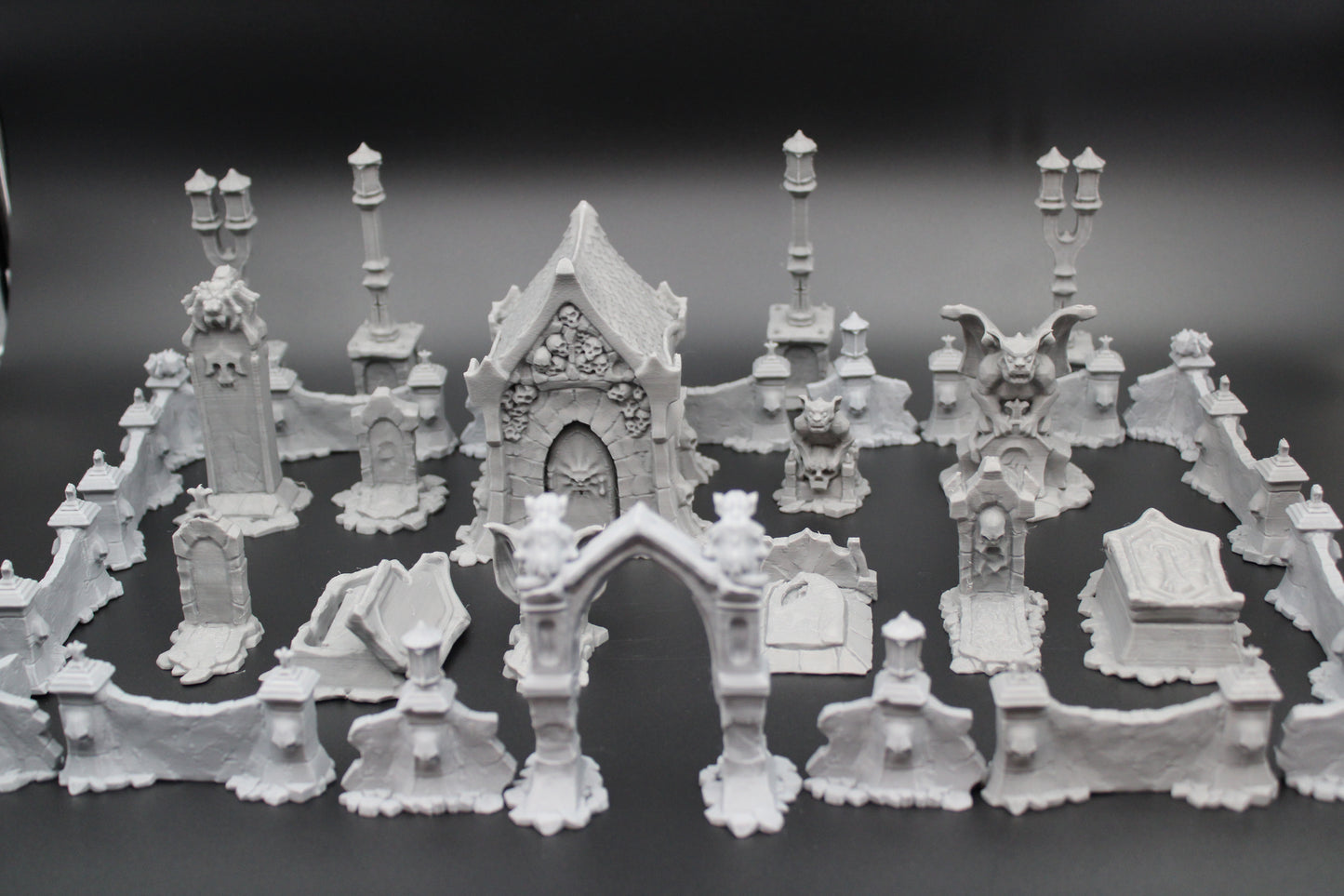 Tabletop Terrain Cemetery Set With Crypt Dnd RPG wargame skirmish 28mm Spider