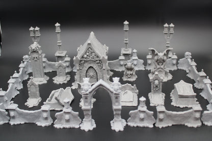 Tabletop Terrain Cemetery Set With Crypt Dnd RPG wargame skirmish 28mm Spider