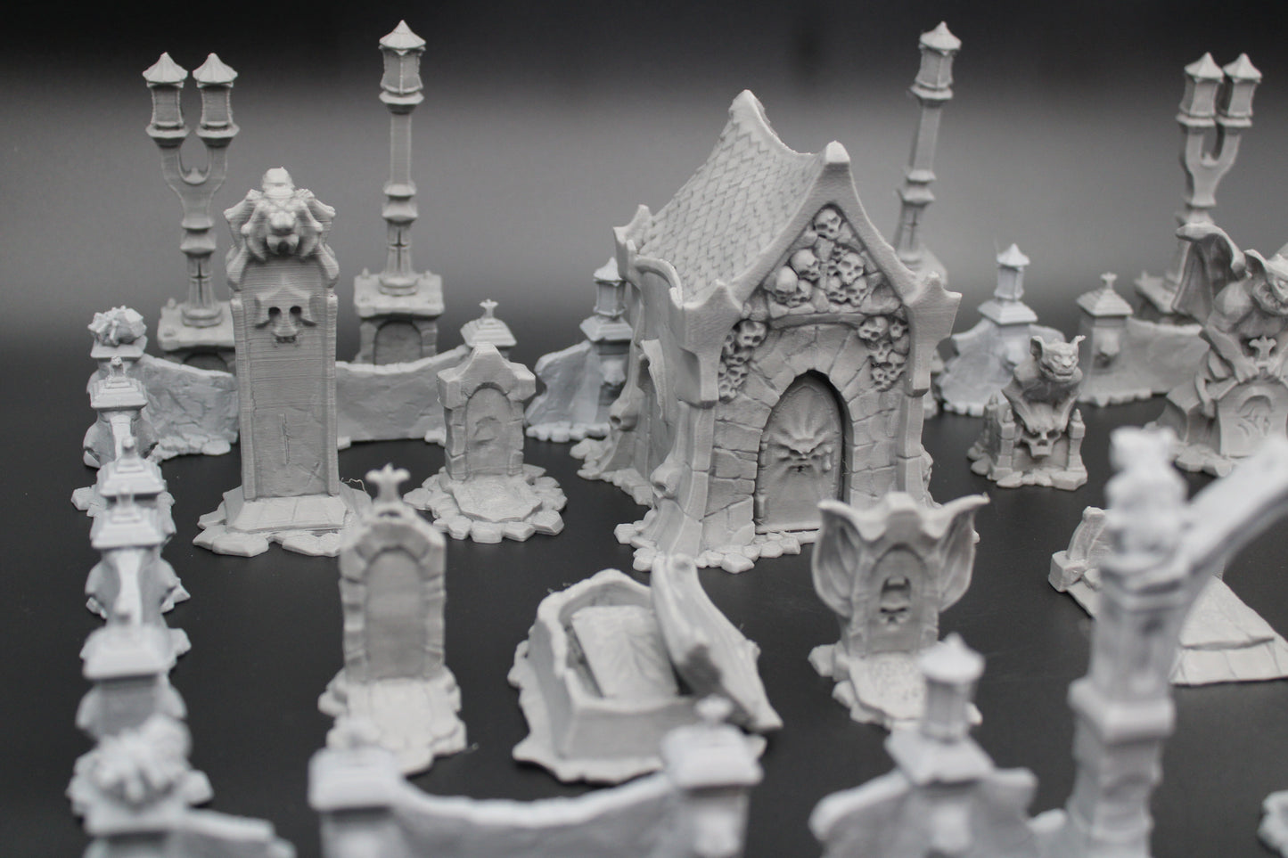 Tabletop Terrain Cemetery Set With Crypt Dnd RPG wargame skirmish 28mm Spider