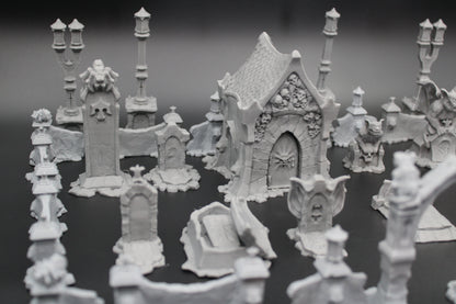 Tabletop Terrain Cemetery Set With Crypt Dnd RPG wargame skirmish 28mm Spider