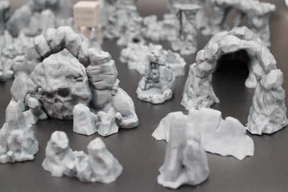 Tabletop Terrain Barren Cave Scatter Set Dnd RPG wargame skirmish 28mm