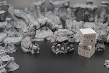 Tabletop Terrain Bone Collector Cave Scatter Set Dnd RPG wargame skirmish 28mm