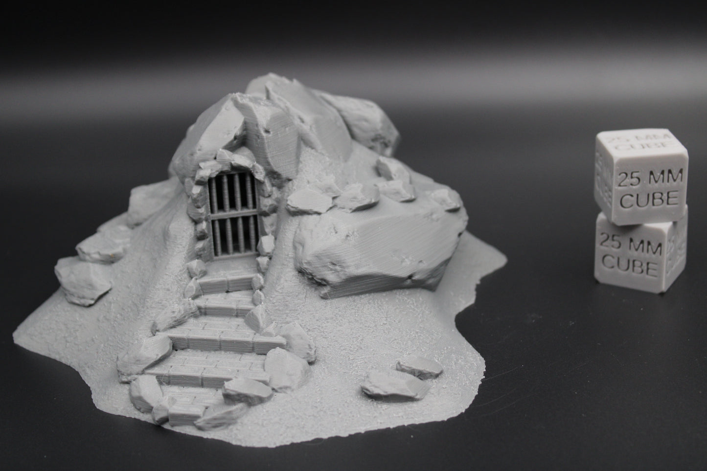 Tabletop Terrain Iron Door Jail Prison Rock Dungeon Entrance Dnd RPG Skirmish 28mm