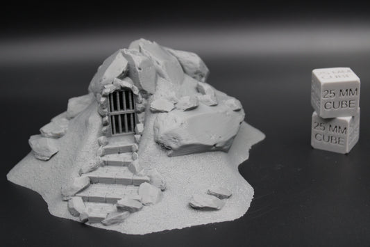 Tabletop Terrain Iron Door Jail Prison Rock Dungeon Entrance Dnd RPG Skirmish 28mm