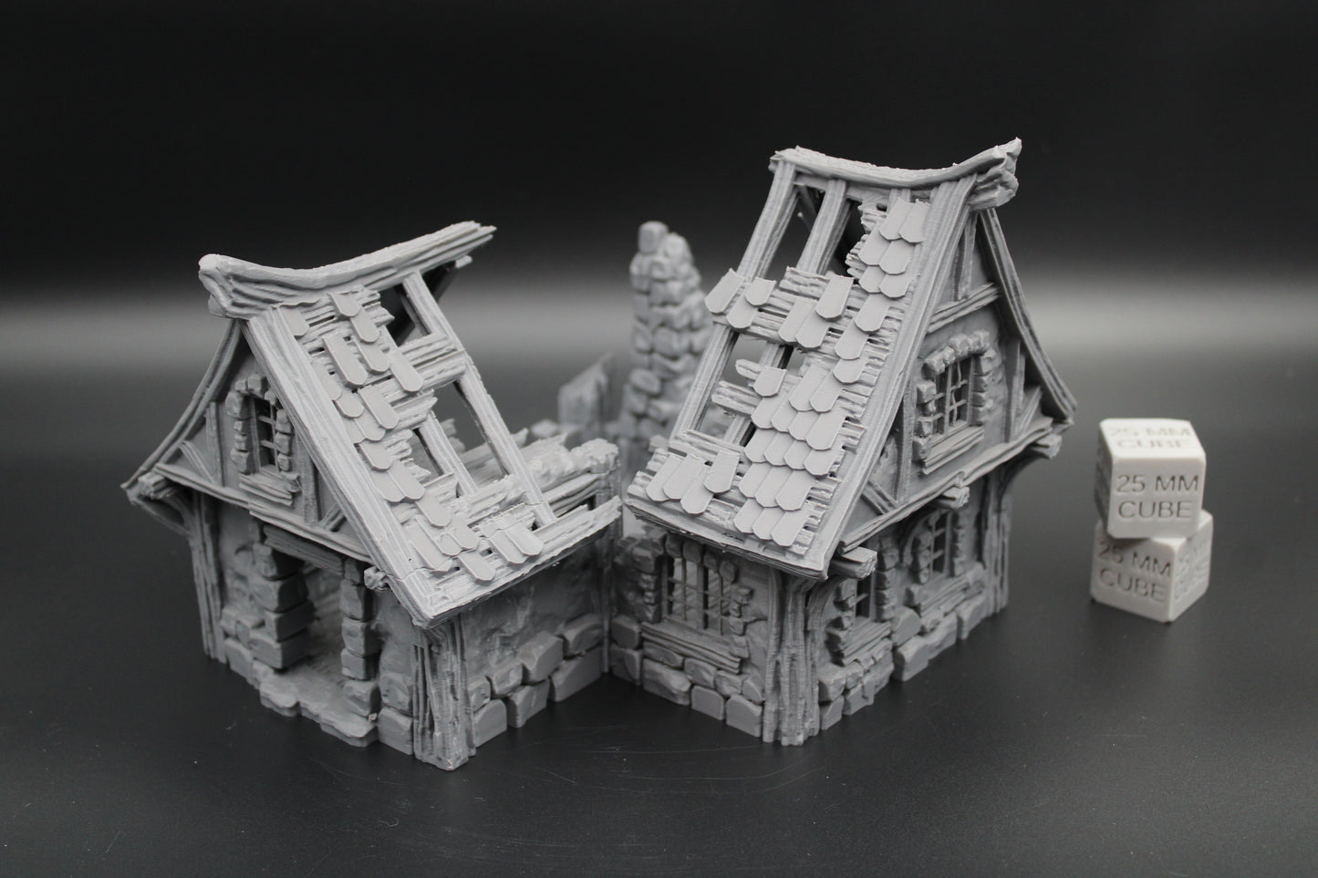 Tabletop Terrain Fantasy Medieval 7x7x6 Stone House Ruin Dnd RPG Wargame Skirmish 28mm