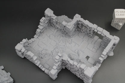 Tabletop Terrain Fantasy Medieval 7-1/2x7x6 Stone House Ruin Dnd RPG Wargame Skirmish 28mm