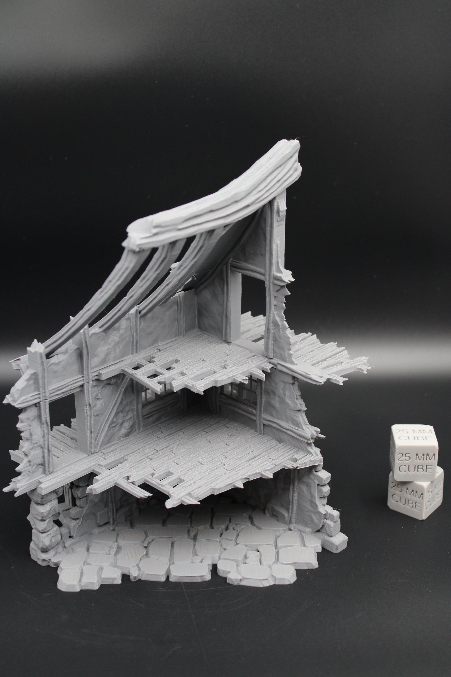 Tabletop Terrain Fantasy Medieval 6x7x9 House Ruin Dnd RPG Wargame Skirmish 28mm