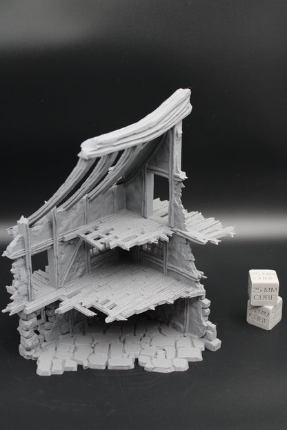 Tabletop Terrain Fantasy Medieval 6x7x9 House Ruin Dnd RPG Wargame Skirmish 28mm