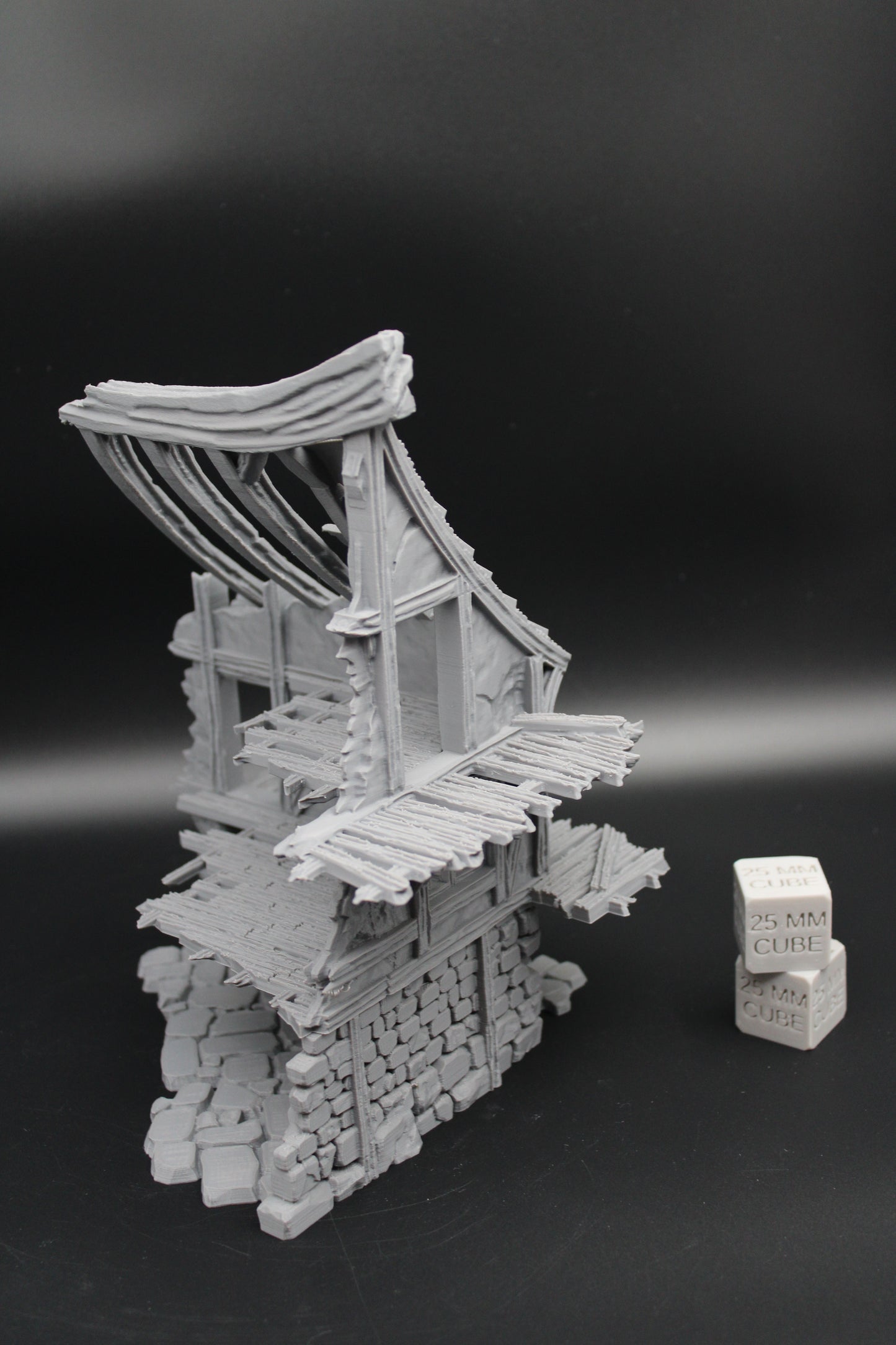 Tabletop Terrain Fantasy Medieval 6x7x9 House Ruin Dnd RPG Wargame Skirmish 28mm