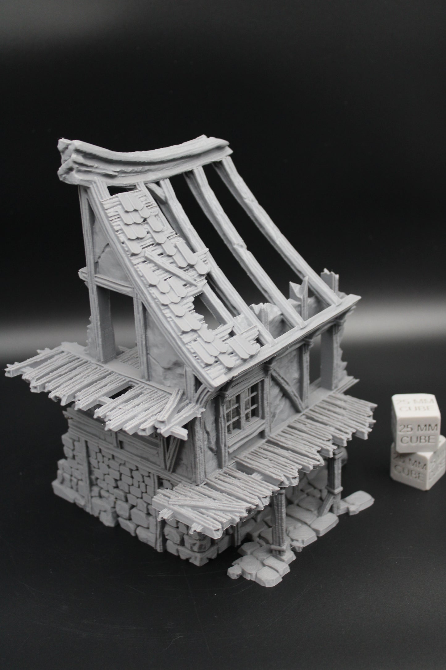 Tabletop Terrain Fantasy Medieval 6x7x9 House Ruin Dnd RPG Wargame Skirmish 28mm
