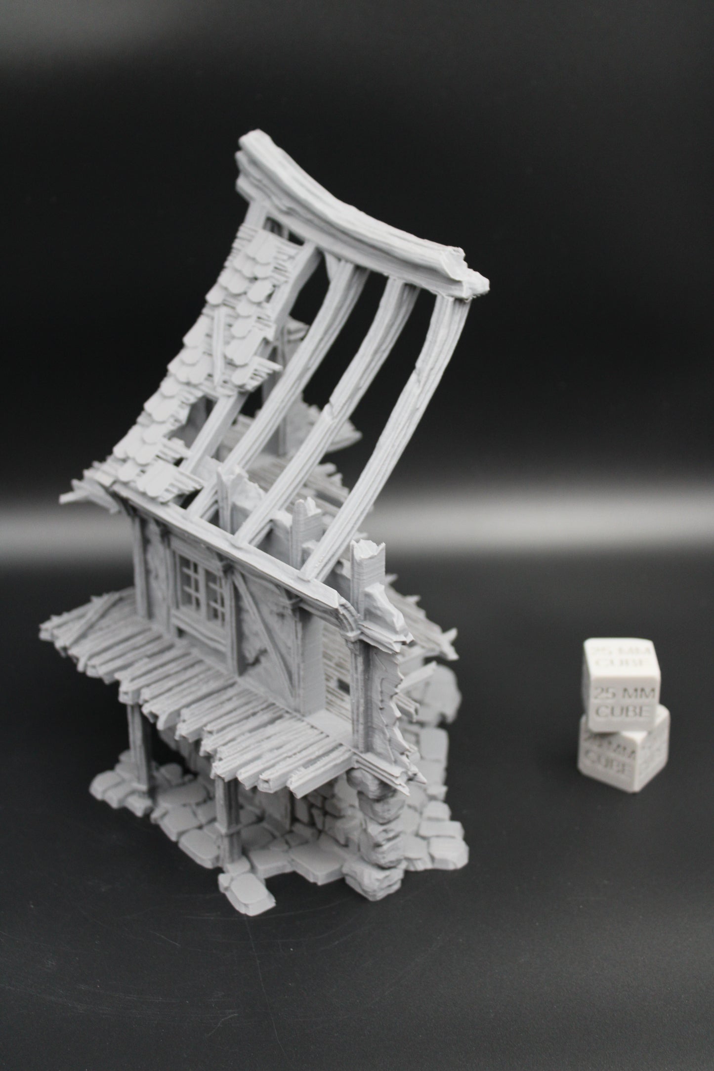 Tabletop Terrain Fantasy Medieval 6x7x9 House Ruin Dnd RPG Wargame Skirmish 28mm