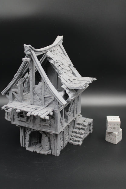Tabletop Terrain Fantasy Medieval Storehouse Carriage Barn Ruin Dnd RPG Wargame Skirmish