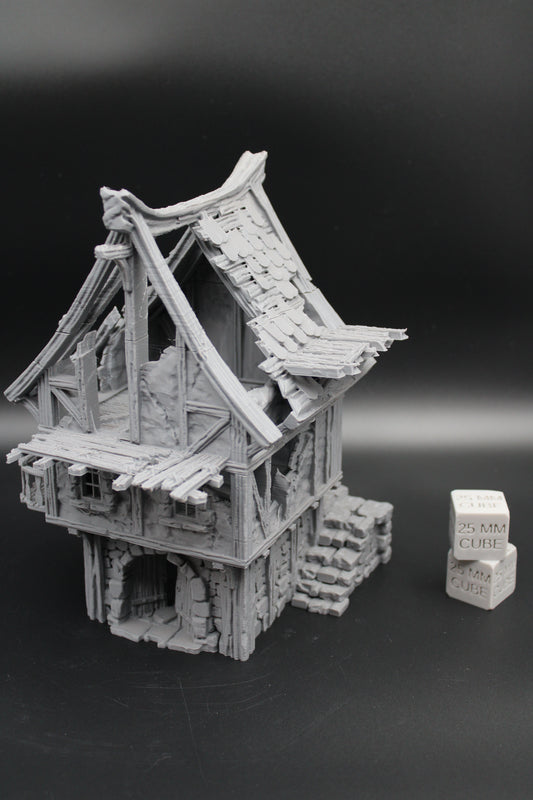 Tabletop Terrain Fantasy Medieval Storehouse Carriage Barn Ruin Dnd RPG Wargame Skirmish