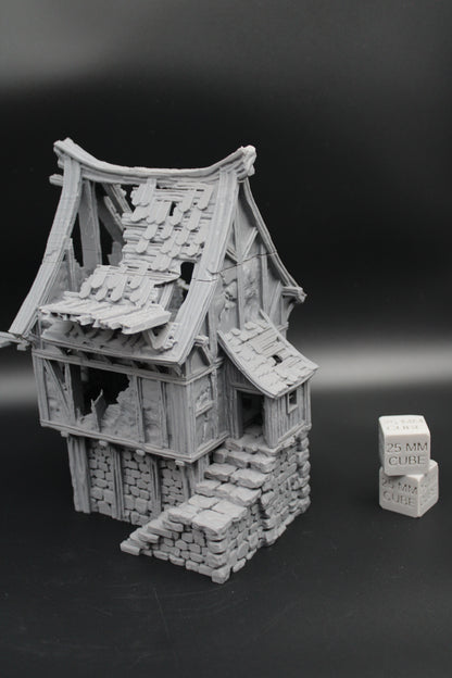 Tabletop Terrain Fantasy Medieval Storehouse Carriage Barn Ruin Dnd RPG Wargame Skirmish