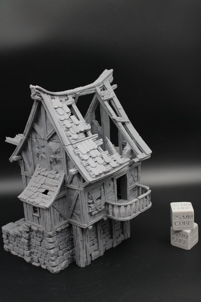Tabletop Terrain Fantasy Medieval Storehouse Carriage Barn Ruin Dnd RPG Wargame Skirmish