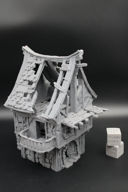 Tabletop Terrain Fantasy Medieval Storehouse Carriage Barn Ruin Dnd RPG Wargame Skirmish