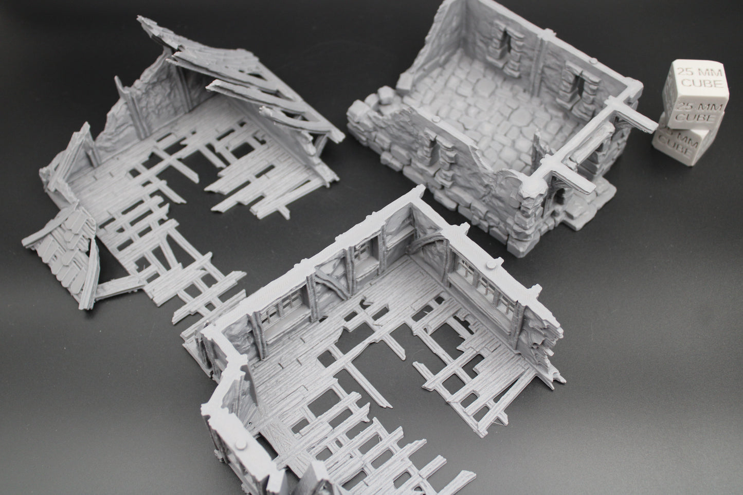 Tabletop Terrain Fantasy Medieval 6-1/2x6x7 House Ruin Dnd RPG Wargame Skirmish 28mm