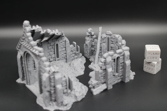 Tabletop Terrain Fantasy Medieval Church Chapel Basilica Ruin Dnd RPG Wargame Skirmish 28mm