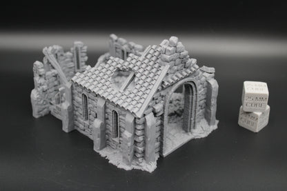 Tabletop Terrain Fantasy Medieval Church Chapel Basilica Ruin Dnd RPG Wargame Skirmish 28mm