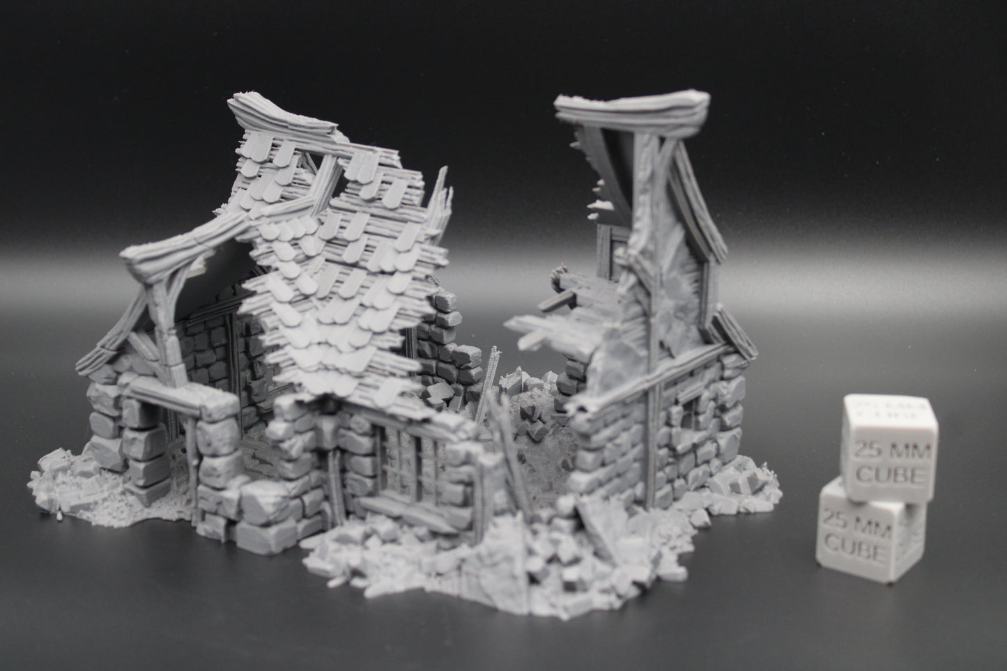 Tabletop Terrain Fantasy Medieval 8-1/2x6-1/2x6 Tavern Ruin Dnd RPG Wargame Skirmish