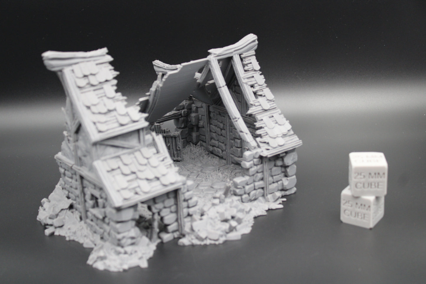 Tabletop Terrain Fantasy Medieval 8-1/2x6-1/2x6 Tavern Ruin Dnd RPG Wargame Skirmish