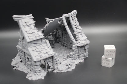 Tabletop Terrain Fantasy Medieval 8-1/2x6-1/2x6 Tavern Ruin Dnd RPG Wargame Skirmish