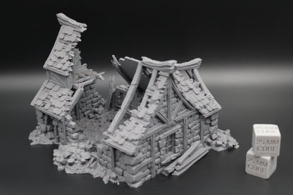 Tabletop Terrain Fantasy Medieval 8-1/2x6-1/2x6 Tavern Ruin Dnd RPG Wargame Skirmish