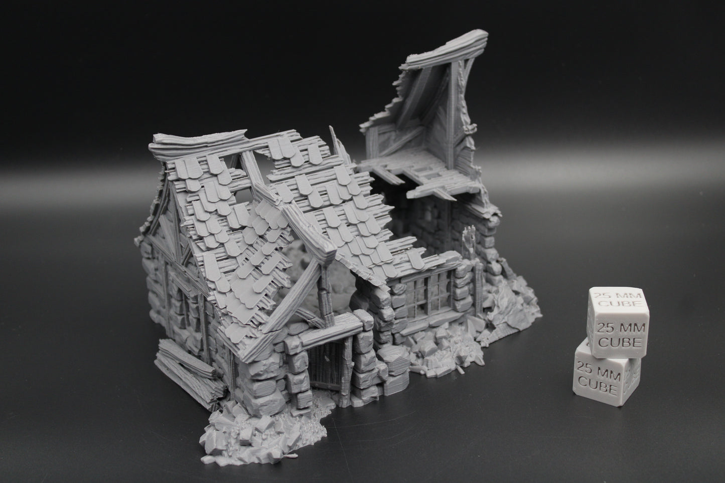Tabletop Terrain Fantasy Medieval 8-1/2x6-1/2x6 Tavern Ruin Dnd RPG Wargame Skirmish