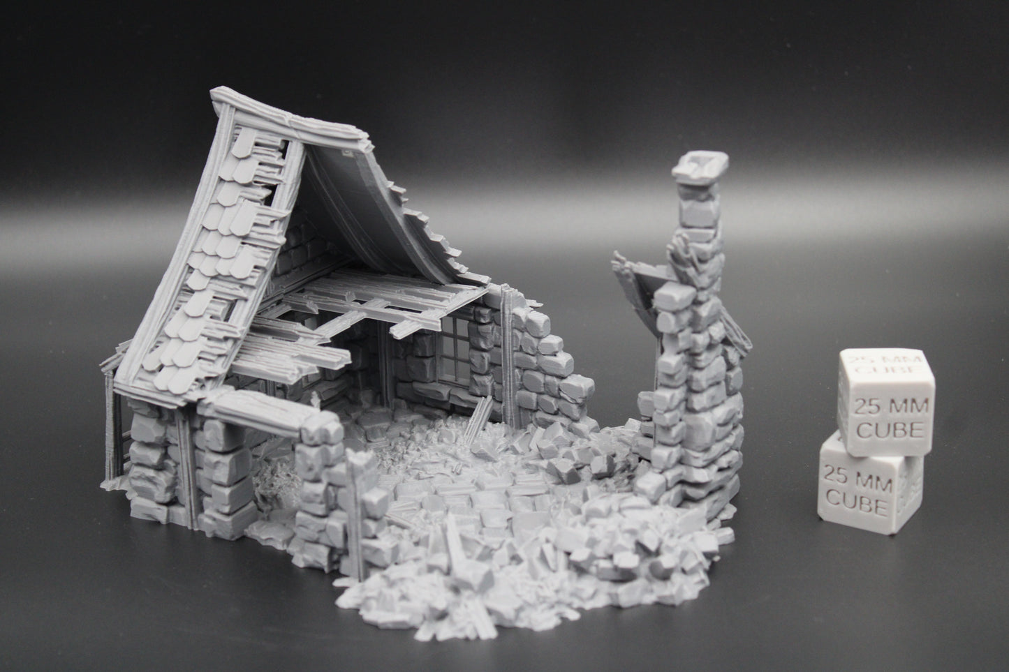 Tabletop Terrain Fantasy Medieval 8x6x5 House Ruin Dnd RPG Wargame Skirmish