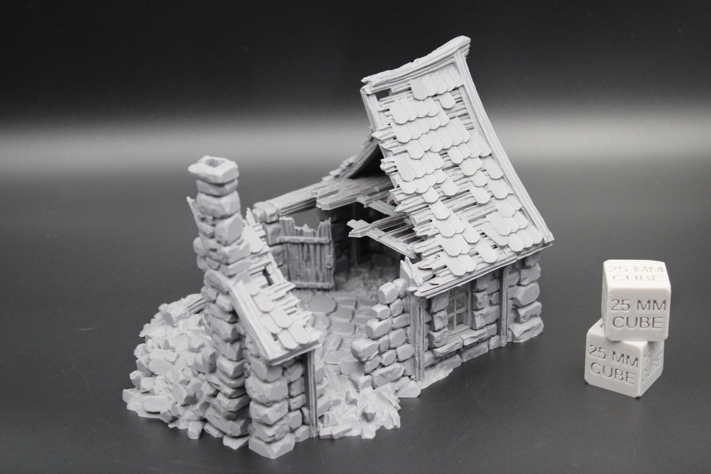 Tabletop Terrain Fantasy Medieval 8x6x5 House Ruin Dnd RPG Wargame Skirmish