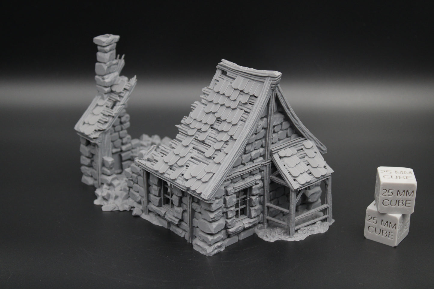 Tabletop Terrain Fantasy Medieval 8x6x5 House Ruin Dnd RPG Wargame Skirmish