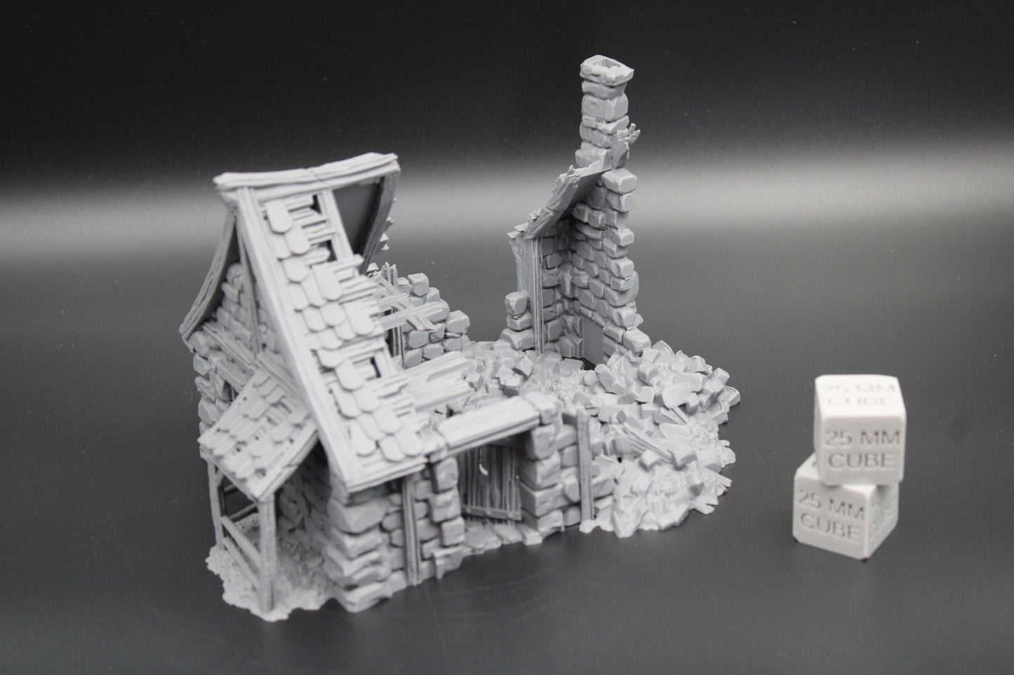 Tabletop Terrain Fantasy Medieval 8x6x5 House Ruin Dnd RPG Wargame Skirmish